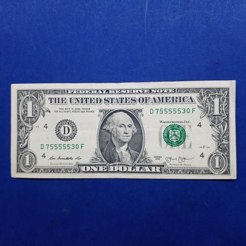 FANCY SERIAL NUMBER 5 IN A ROW 5's  D75555530F