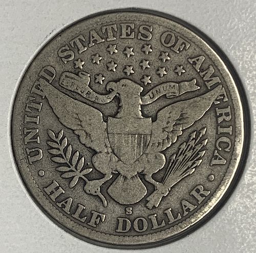 1905-S Barber Half Dollar, VG (7425)