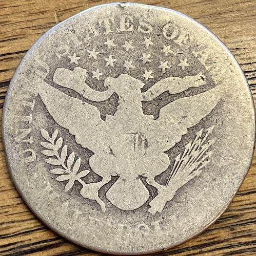 1895 barber half dollar in ALMOST GOOD condition