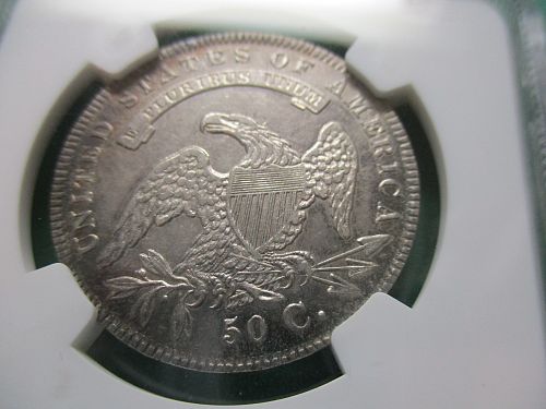 1836 8/3  O-108  AU53  Capped Bust Half Dollar.  Item: 50 CB36-01S.