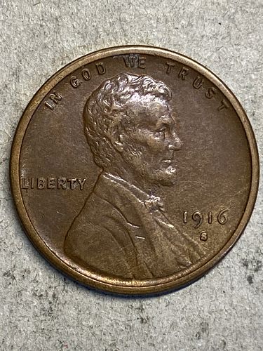 1916-S Lincoln Cent AU50 BN