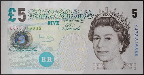 Great Britain P391c 5 Pounds AU