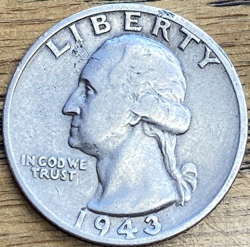 1943S Washington quarter in VERY FINE condition