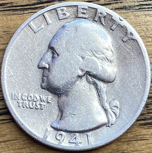 1941S Washington quarter in FINE condition