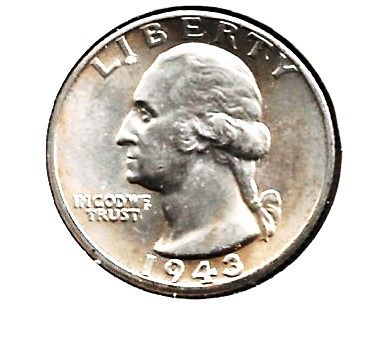 1943 "D" WASHINGTON QUARTER***BU***