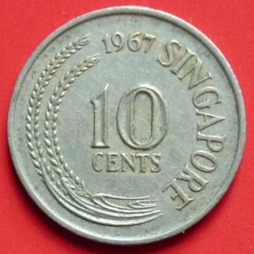Singapore 10 and 20 Cents 2 pcs 1967 km 1 & 2