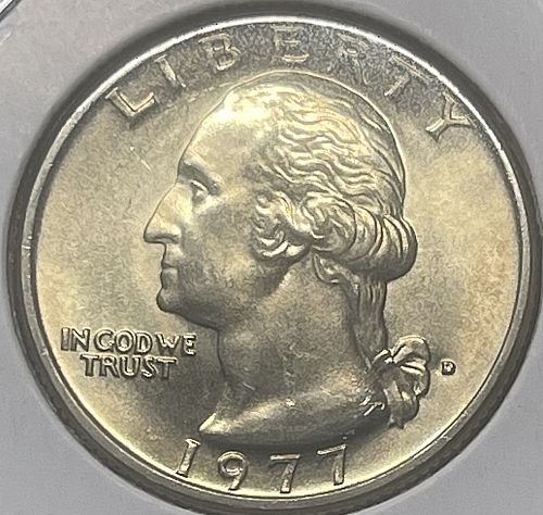 1977-D Washington Clad Quarter ~ BU/MS60+ Condition Still in Cellophane