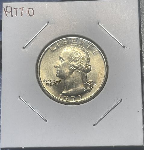 1977-D Washington Clad Quarter ~ BU/MS60+ Condition Still in Cellophane