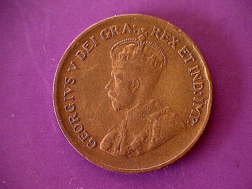 1930 CANADA ONE CENT KING GEORGE V "BRONZE"