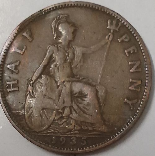 King George   Great Britain .1/2 Penny  1935...  circulated coin