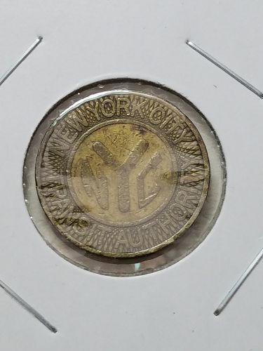 1975-1986 One Fare - New York City Transit Authority 22 mm 1 NYC