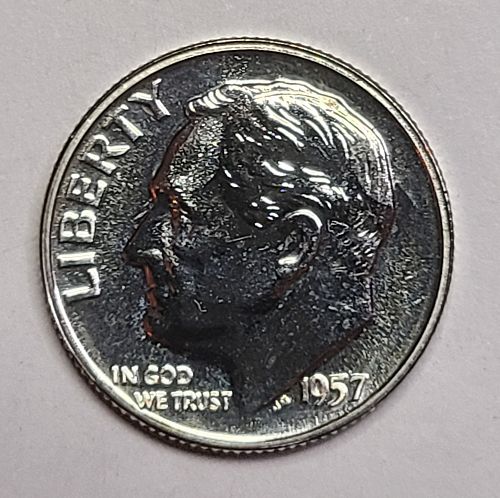 1957 Proof Roosevelt Dime Proof-63 (Choice Proof) Full Bands