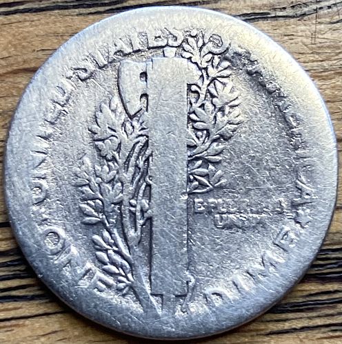1916 mercury dime in ALMOST GOOD condition good hole filler