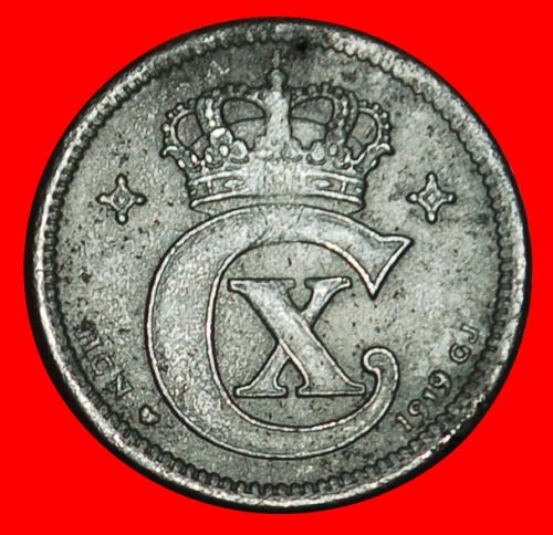 Ⰶ IRON RARE (1918-1919): DENMARK ★ 1 ORE 1919! CHRISTIAN X (1912-1947)!