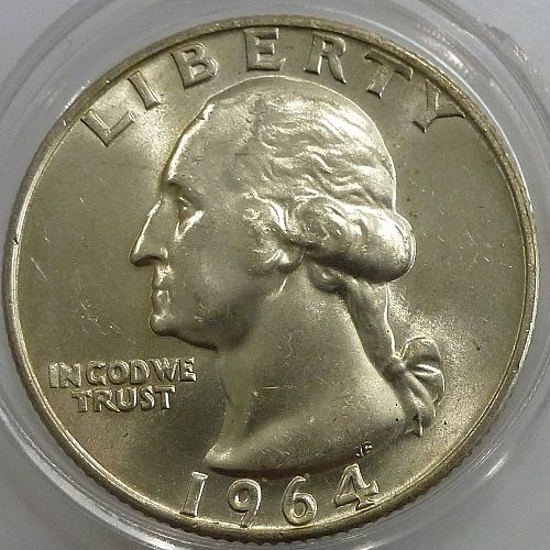 1964-D GEM BRILLIANT UNCIRCULATED Washington Quarter  BU # ( 600-17)