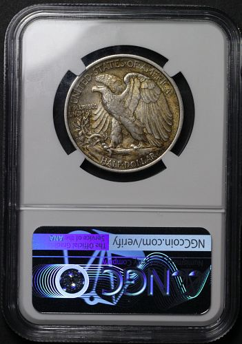 1920-S US Walking Liberty Half Dollar Coin NGC AU-58 About Uncirculated Toning Toned