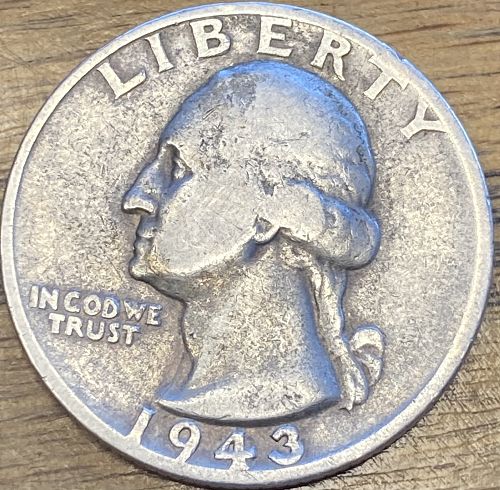 1943S Washington quarter in FINE condition