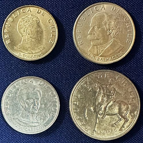Chile - 1971 - 5 and 1 Escudos; 20 and 10 Centesimos