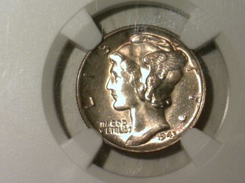 1943  S  SILVER   MERCURY DIME  NGC  MS-65 FB    NICE LOOKING COIN!!