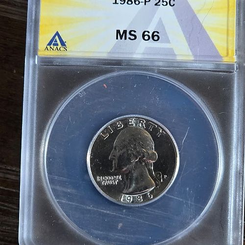 1986-P Washington Quarter - ANACS GRADED MS66! Great Coin!!!