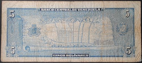 Venezuela P49 5 Bolivares VG+