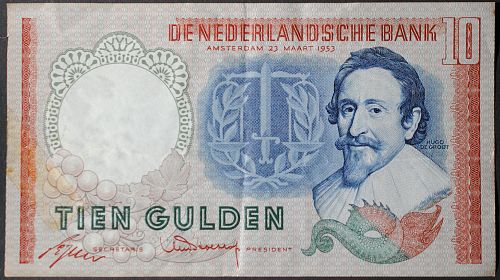 Netherlands P85a 10 Gulden VF++