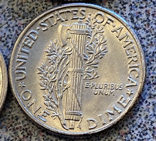 1939, 1941S, 1942D and 1942S mercury dimes in AU condition