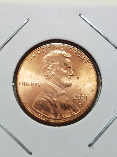 2021 D Lincoln Shield Cent Penny SPIKED HEAD Die Break Error