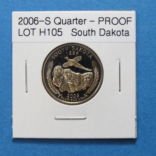 2006-S SOUTH DAKOTA STATE QUARTER (PROOF QUARTER)  LOT H105