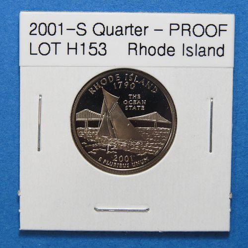 2001-S RHODE ISLAND STATE QUARTER (PROOF QUARTER)  LOT H153
