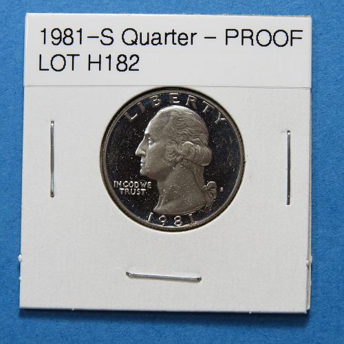 1981-S WASHINGTON PROOF QUARTER  LOT H182