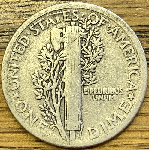 1918D mercury dime in FINE condition