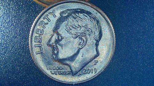 2019 P Roosevelt Dime Gem Brilliant Uncirculated Beautiful Toning Full Bands