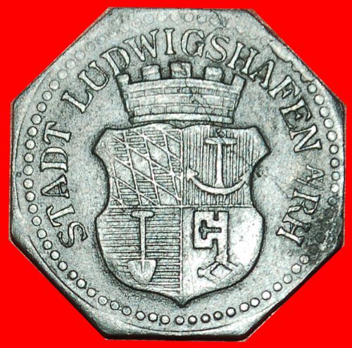 Ⰶ NUREMBERG: GERMANY LUDWIGSHAFEN PALANINATE ★ 5 PFENNIGS (1917) ANCHOR!
