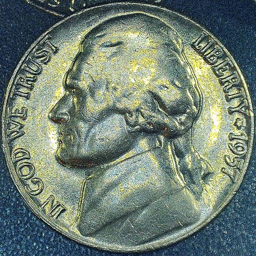 1957 P Jefferson Nickels Brilliant Uncirculated