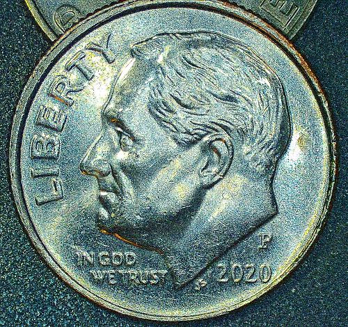 2020 P Roosevelt Dime Gem Brilliant Uncirculated Beautiful Toning Full Bands