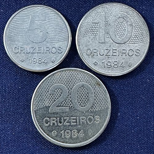 Brazil - 1984 - 20, 10 and 5 Cruzeiros [set 1]