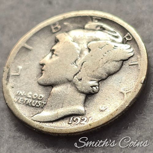 1921 ~ Mercury Dime ~ AG+