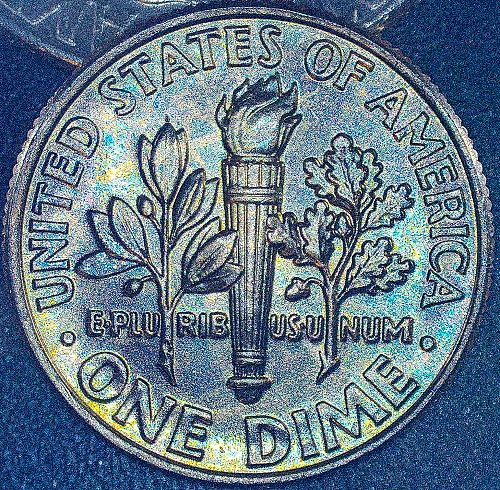 2023 P Roosevelt Dime Gem Brilliant Uncirculated Beautiful Toning Full Bands