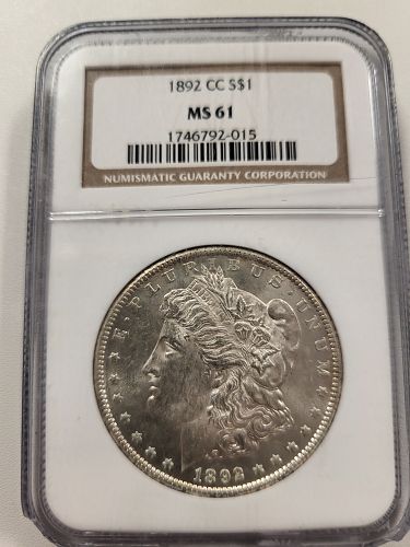 1892 CC Morgan Dollar MS-61