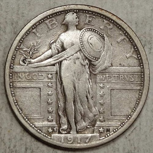1917-S Type 1  Standing Liberty Quarter, Very Fine+, Full Date    1104-02