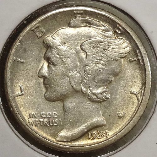 1924-S Mercury Dime, Almost Uncirculated+, Better Date    1107-05