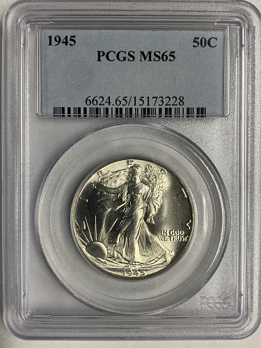 1945 Walking Liberty Half, MS65 PCGS (7563)