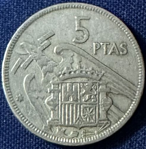 Spain - 1957 (63) - 5 Pesetas (mint date in stars)