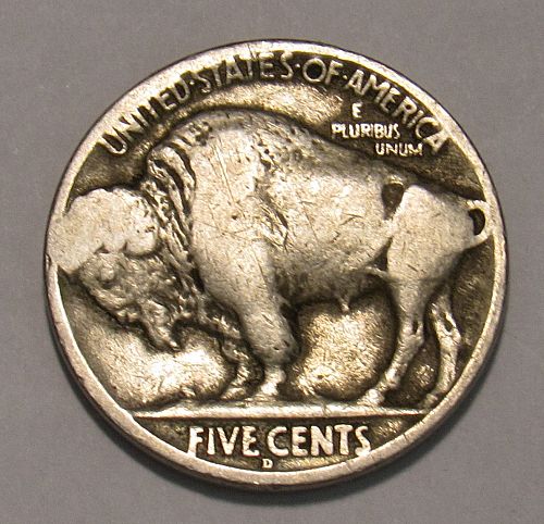 1927 D Buffalo Nickel in circulated condition