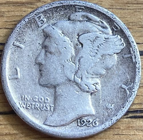 1926D mercury dime in FINE+ condition