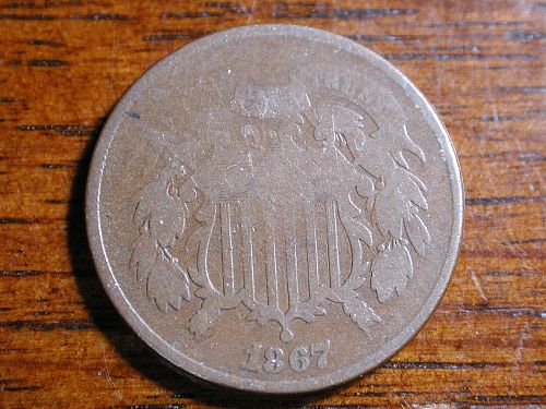 1867 .02 cent Piece Nice