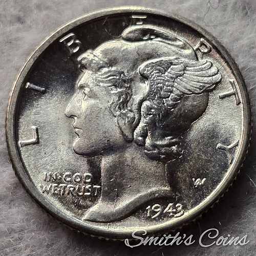 1943 D ~ Mercury Dime ~ MS-64 FSB