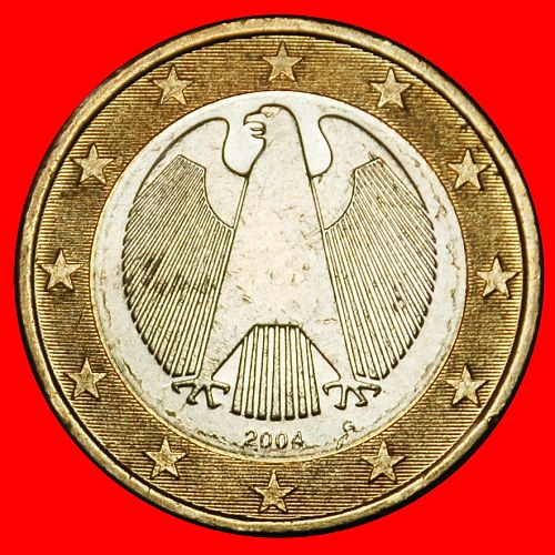 Ⰶ PHALLIC TYPE (2002-2006): GERMANY ★ 1 EURO 2004G BADEN-WUERTTEMBERG! MINT LUSTRE!