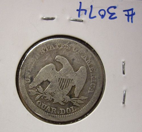 1854 Liberty Seated Quarter #3074